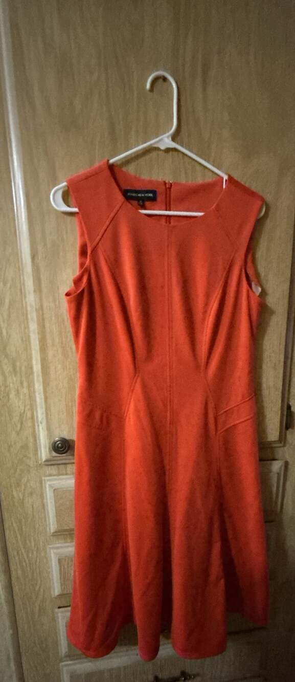 Jones New York Sleeveless Orange Flare Dress